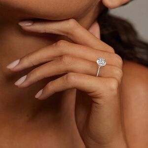 925 Sterling Silver 3 Carat Oval Diamond Engagement Ring Rose Gold